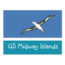 Flagge US Midway Islands Postkarte
