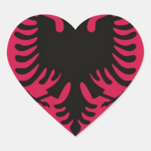 Flagge von Albanien Herz Aufkleber