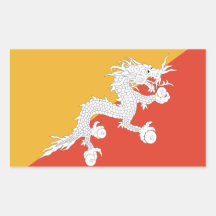 Flagge von Bhutan Rechtecksticker