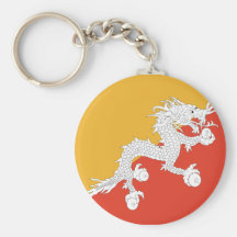 Flagge von Bhutan Schlüsselanhänger