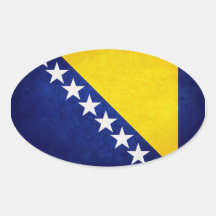 Flagge von Bosnien Ovale Aufkleber