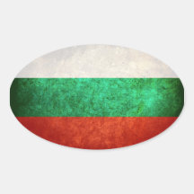 Flagge von Bulgarien Ovale Aufkleber