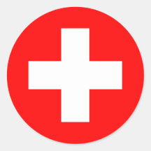 Flagge von der Schweiz Runder Aufkleber