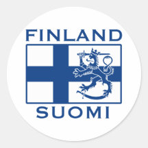 Flagge von Finnland Runde Sticker