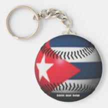 Flagge von Kuba auf einem Baseball Schlüsselband