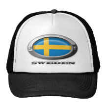 Flagge von Schweden im Stahlrahmen Retrokappen