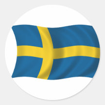Flagge von Schweden Runder Sticker
