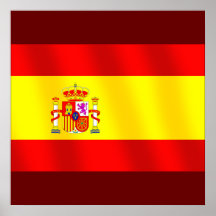 Flagge von Spanien für Spanier weltweit Posterdruck