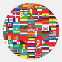 FLAGGEN DER WELT RUNDER STICKER