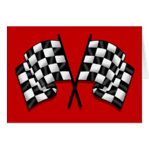 Flaggen - kariertes Flaggenlaufen des Motorsport Grußkarten