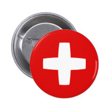 Flaggen-Knopf der Schweiz Fisheye Button