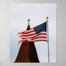 FLAGGEN-UND KREUZ-DRUCK POSTERDRUCK