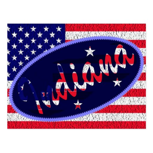 Flaggenpostkarte Indianas US