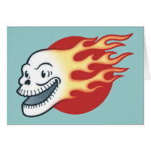 Flameskull - Retro Grußkarte