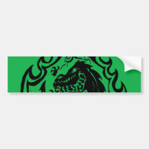 Flaming Dinosaur or Dragon by Nic Sweet Bumper Stickers