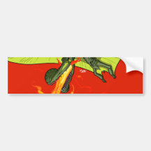 Flaming-throwing Pterodactyl Dinosaur - Sean Moore Bumper Sticker