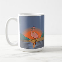 Flamingo-Sonnenuntergang-Malerei-Becher Kaffee Tasse