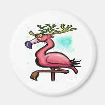 Flamingo-Weihnachtsren Kühlschrankmagnet