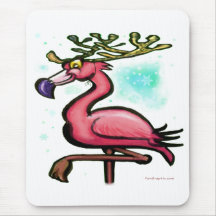 Flamingo-Weihnachtsren Mousepad