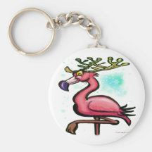 Flamingo-Weihnachtsren Schlüsselbänder