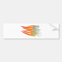 Flammen Radler flames bike rider cyclist Autosticker