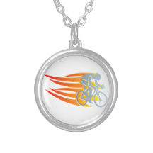 Flammen Radler flames bike rider cyclist Halskette