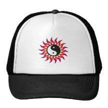 Flammen Yin Yang Sun Truckermützen