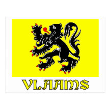 Flandern-Regions-Flagge mit Namen Postkarte