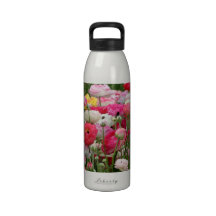 Flasche mit rosa Garten-Blumen Trinkflasche