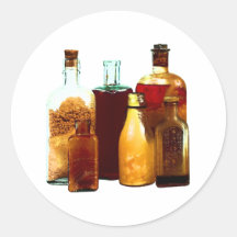 Flaschen bottles runder aufkleber