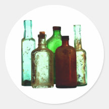 Flaschen bottles runder aufkleber