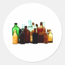 Flaschen bottles runder sticker