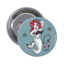 Flaum-Molly-Meerjungfrau-Knopf Anstecknadelbuttons