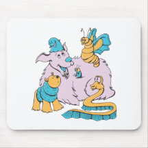 flaumige Hunde- und Freund-Cartoonkunst Mousepad