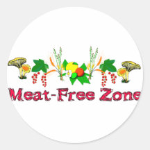 Fleisch-Freie Zone Runde Aufkleber