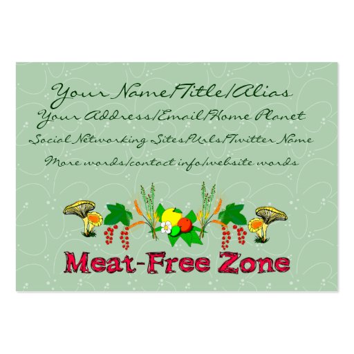 Fleisch-Freie Zone Visitenkarten