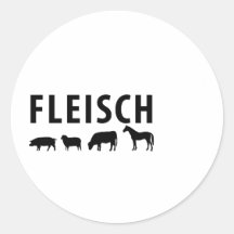 Fleisch Ikone Runder Aufkleber