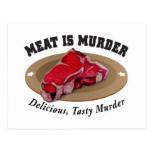 Fleisch ist der köstliche Mord -, geschmackvoller  Postkarte