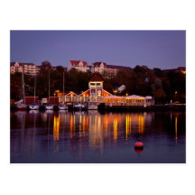 Flensburg Hafen-Stadtzentrum Norddeutschland-Nacht Postkarten