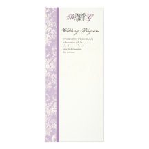 Fleur di Lys Damask - lila Hochzeits-Programm Personalisierte Ankündigungen