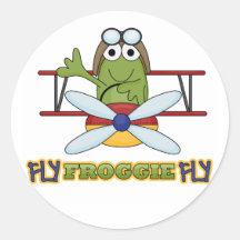 Fliege Froggie Fliegen-T-Shirts und Geschenke Runde Aufkleber