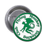 Fliegen-Affe-trinkender Verein Button
