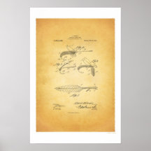 Fliegen-Fischen 1921 US-Patent-Plakat - eine Winni