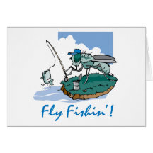 Fliegen-Fischen Grußkarten