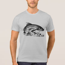 Fliegen-Fischen-Vintage Blick-Forelle Shirts