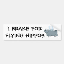 Fliegen-Flusspferd Auto Sticker