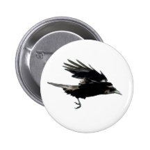 Fliegen KRÄHE Kunst-Knopf Anstecknadelbutton