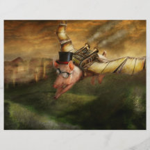 Fliegen-Schwein - Steampunk - die Fliegenschweine Bedruckte Flyer