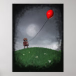 Fliegen Sie Ihr kleines rotes Baloon Plakat