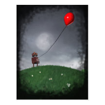 Fliegen Sie Ihre kleine rote Baloon Postkarte